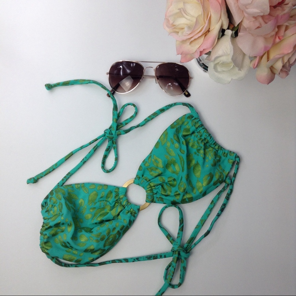 Victoria's Secret green cheetah print swimsuit top